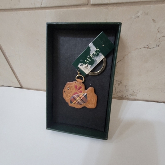 NWT RALPH LAUREN Leather key ring scootie Dog. - Picture 1 of 9